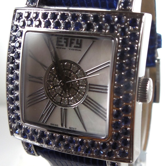 Blue Sapphire Diamond 3.37 Tcw Unisex Luxury Watch main image 6